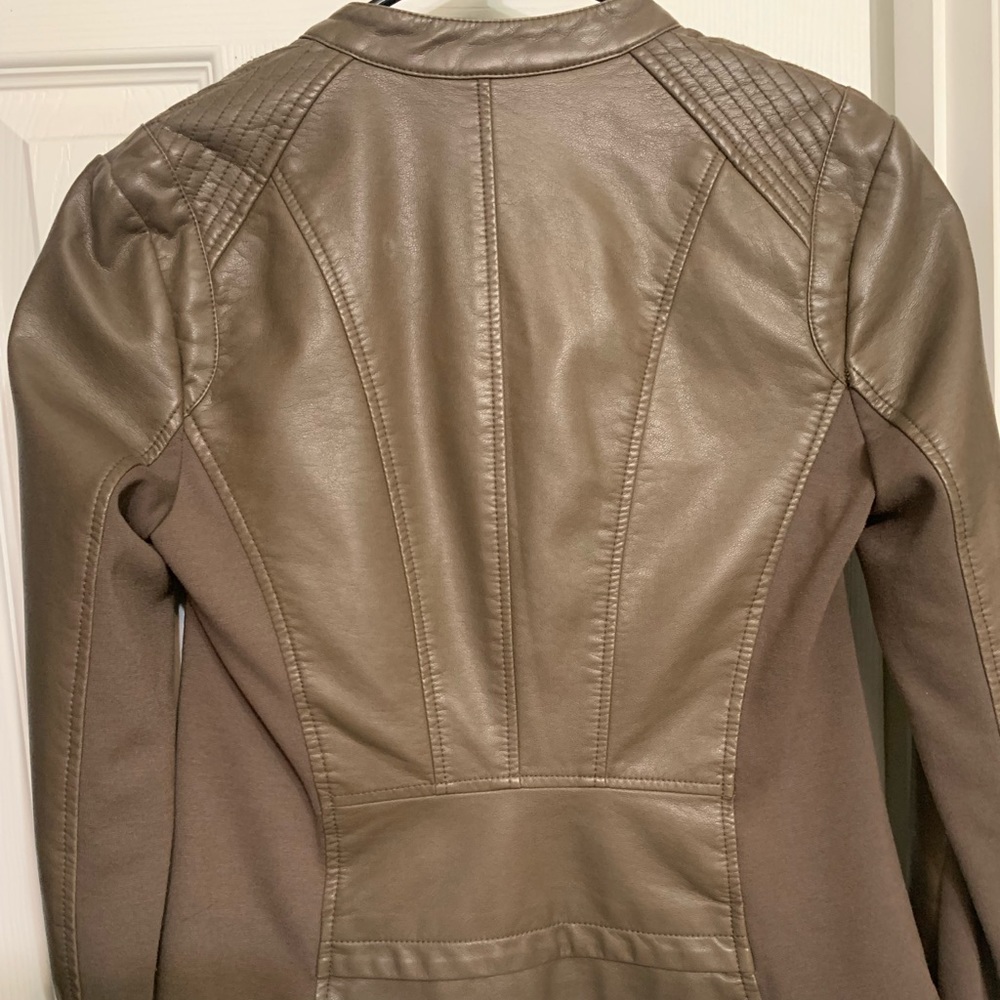Tan faux leather jacket